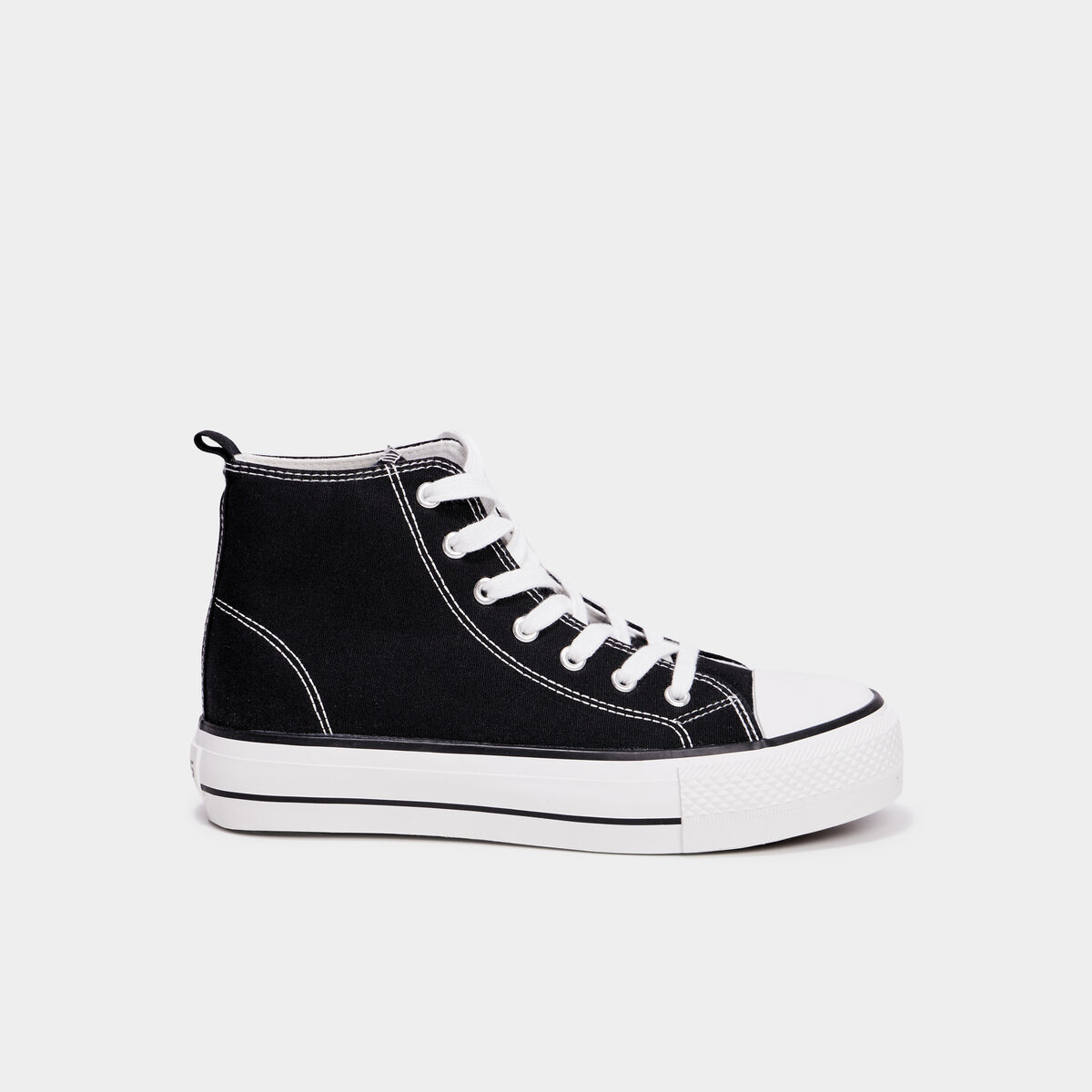 Baskets montantes à lacets Creeks noir femme