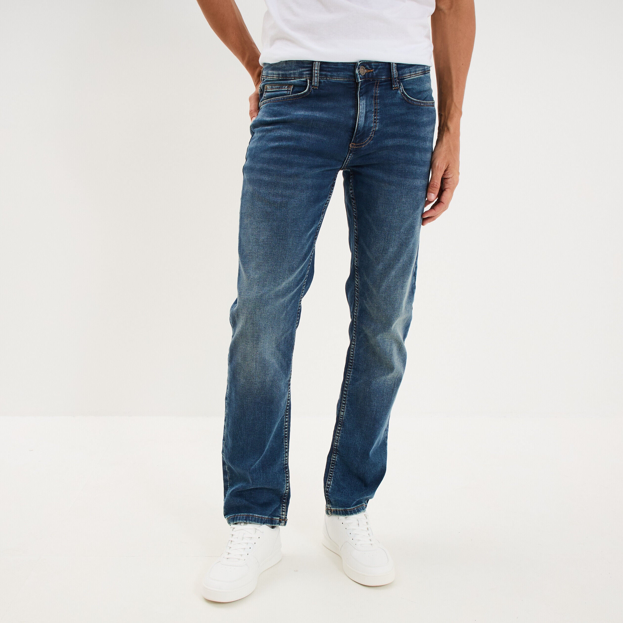 Jean stretch coupe regular denim dirty homme CREEKS