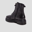 Bottines à lacets en cuir noir femme