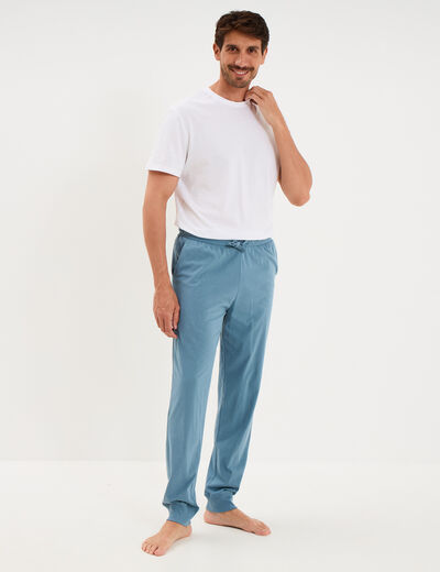 Lot 2 pantalons de pyjama coton bleu homme