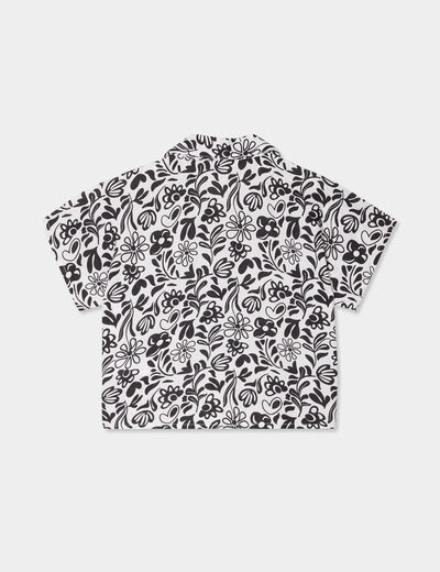 Chemise nouée manches courtes ecru fille