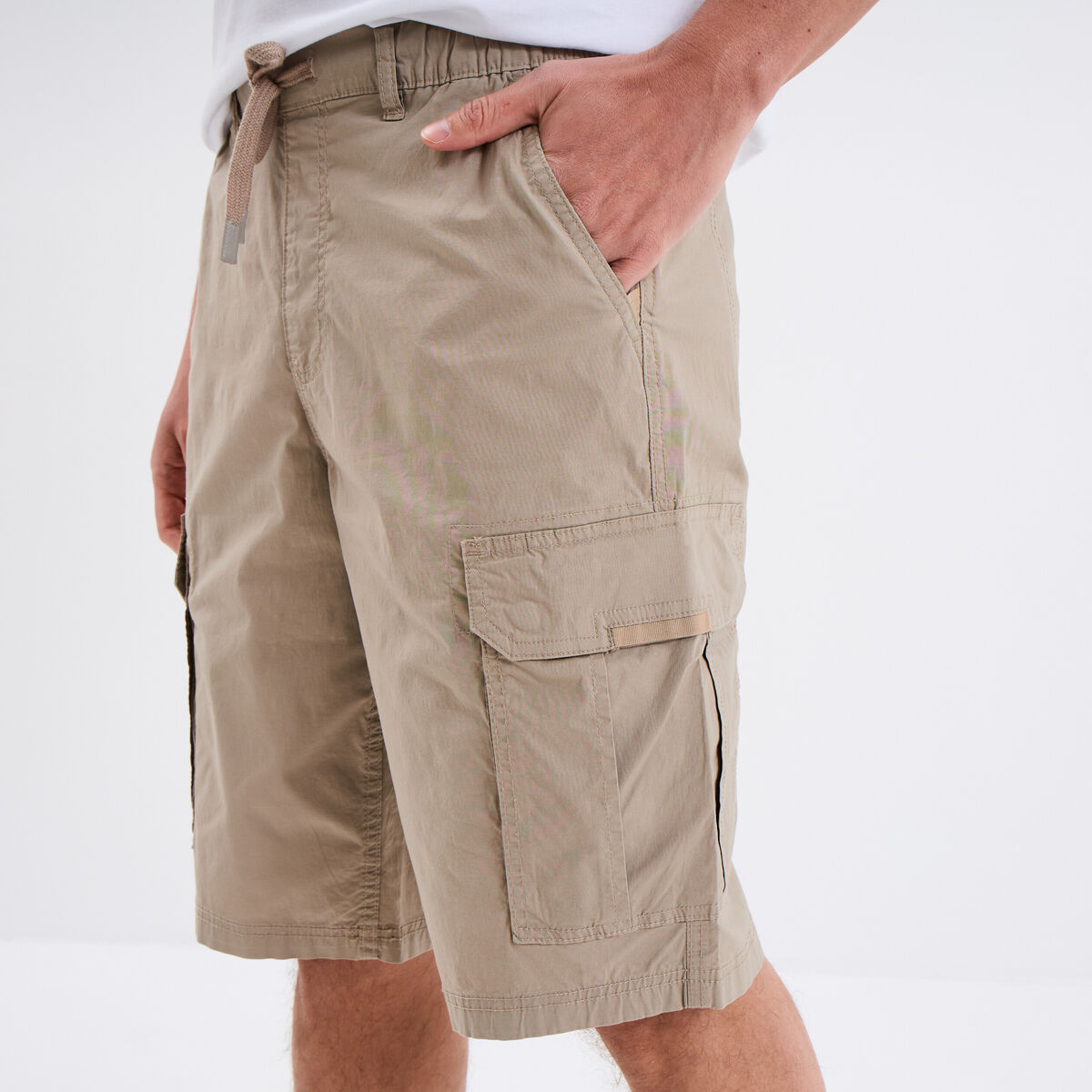 Bermuda cargo droit coton majoritaire taupe homme
