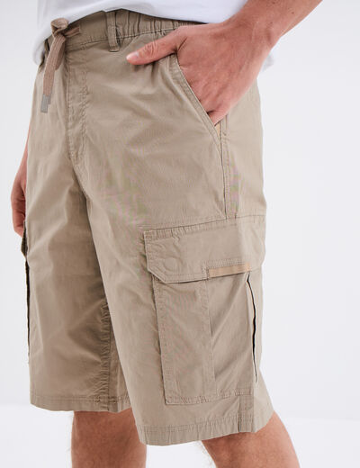 Bermuda cargo droit coton majoritaire taupe homme