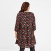 Robe évasée col cache-coeur manches 3/4 bordeaux femme grande taille