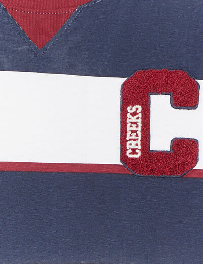 T-shirt manches longues coton Creeks bleu marine garçon