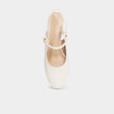 Ballerines &agrave; talons vernies blanc femme