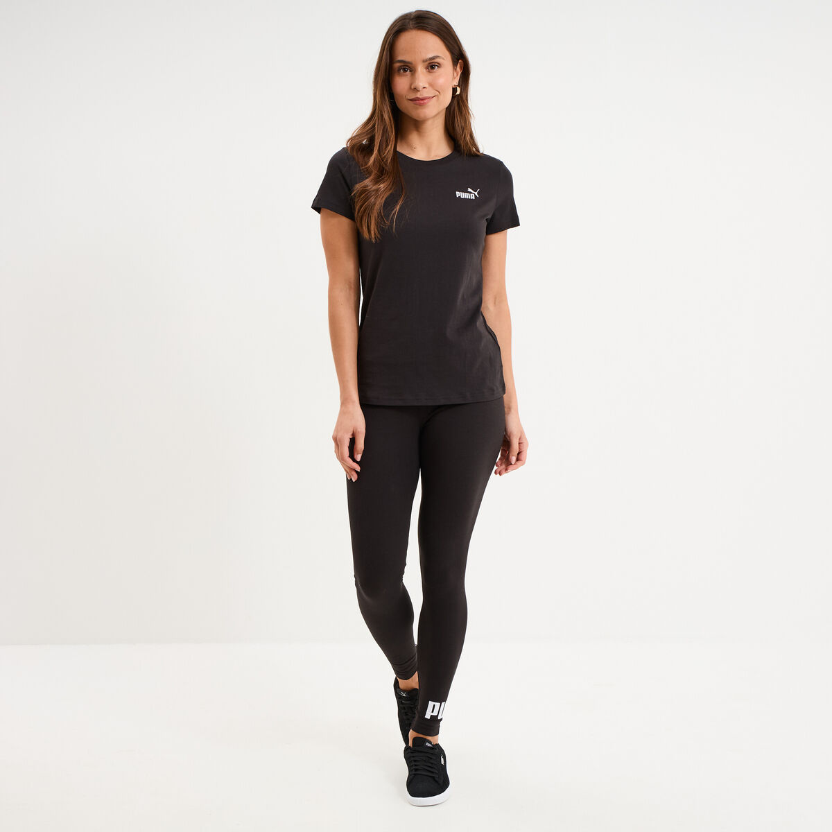 T-shirt manches courtes coton Puma noir femme