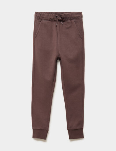Pantalon jogging regular 2 poches marron fonc&eacute; gar&ccedil;on