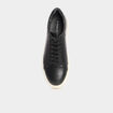 Tennis basses en cuir noir homme