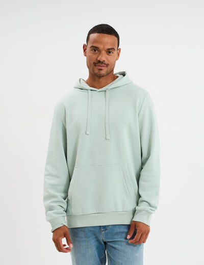 Sweat molleton à capuche hoodie vert pastel homme