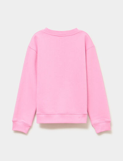 Sweat col rond manches longues Stitch rose fille