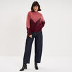 Pull col montant &agrave; sequins oversize bordeaux femme