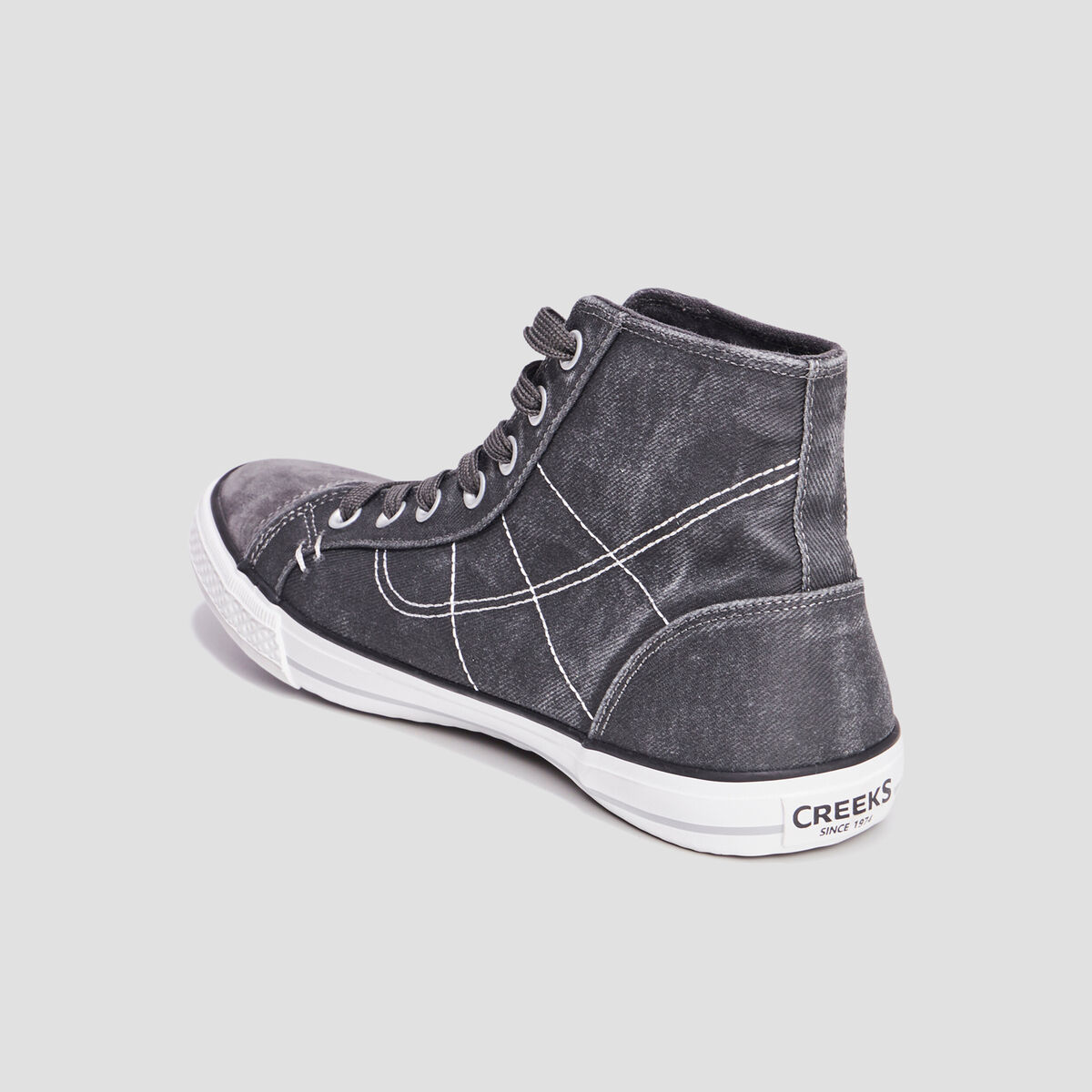 Baskets montantes à lacets gris homme