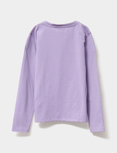 T-shirt manches longues coton Stitch parme fille