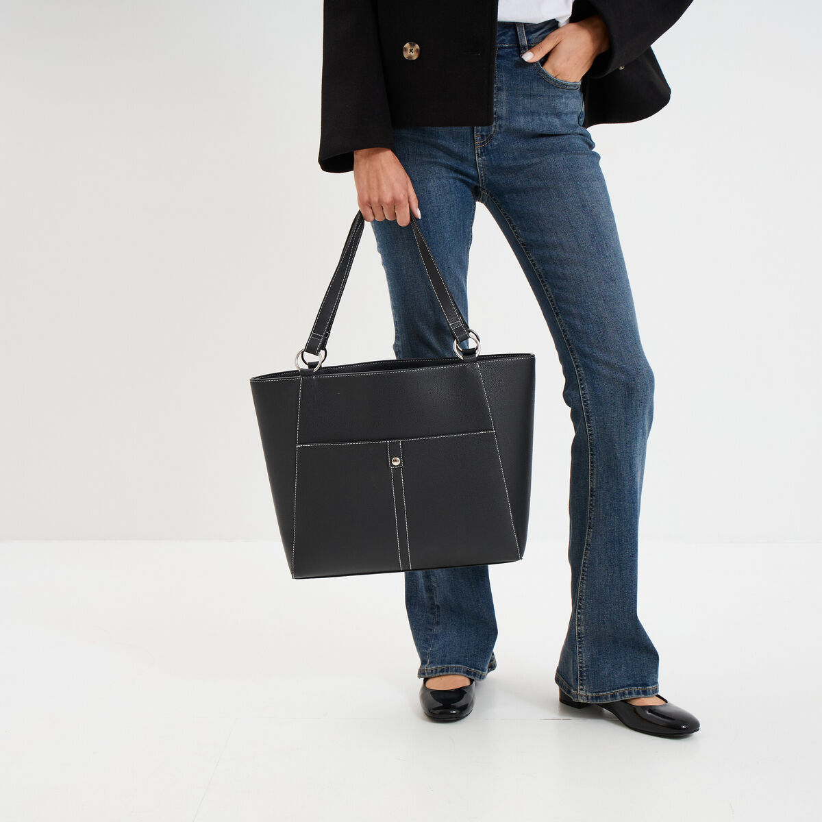 Sac cabas noir femme