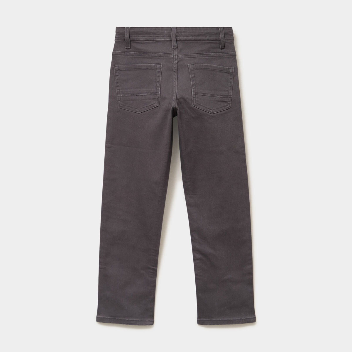 Pantalon regular coton majoritaire gris fonc&eacute; gar&ccedil;on