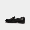Mocassin &agrave; boucle m&eacute;tal noir femme