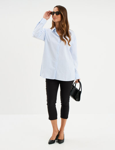 Pantalon slim stretch 7/8ème noir femme