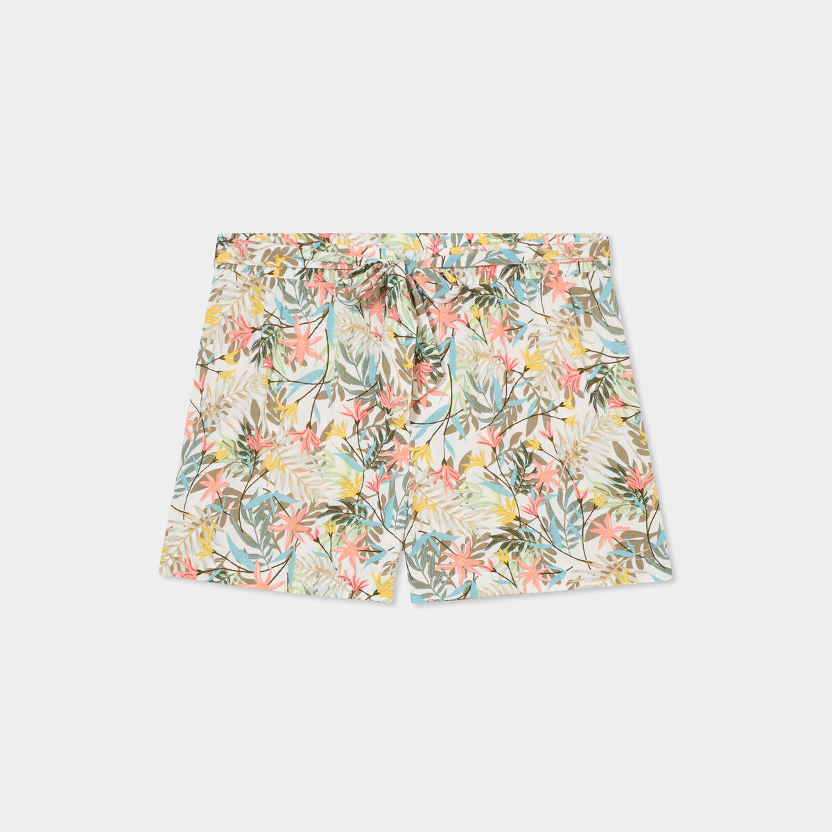 Short fluide ceinturé blanc femme grande taille