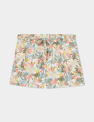 Short fluide ceinturé blanc femme grande taille