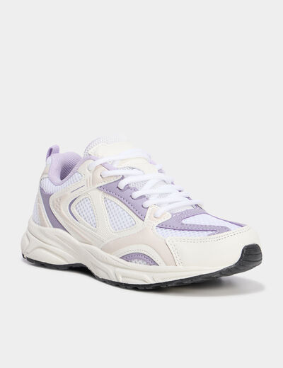 Baskets running m&eacute;moire de forme confort blanc fille