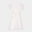 Robe manches ballon ceinture fleurs ivoire fille
