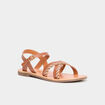 Sandales en cuir marron femme