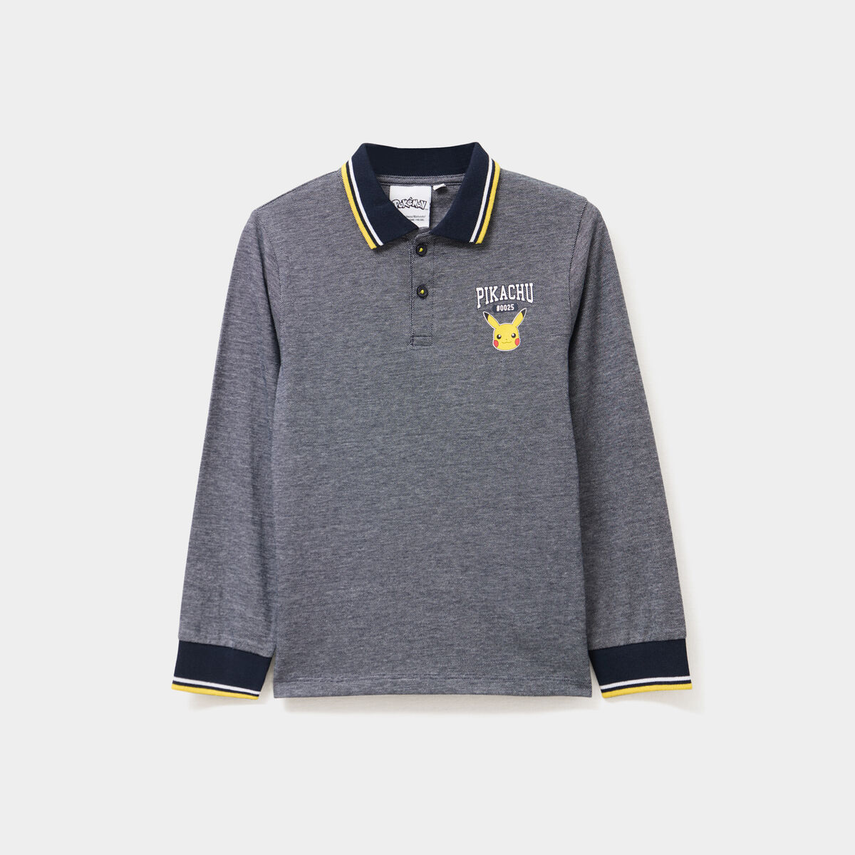 Polo manches longues Pokémon Pikachu bleu marine garçon