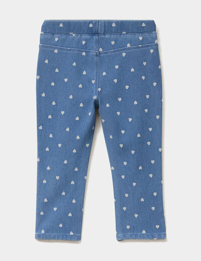Tregging en jean taille &eacute;lastiqu&eacute;e denim brut b&eacute;b&eacute; fille