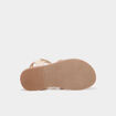 Sandales plates en cuir multicolore fille