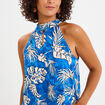 Débardeur encolure américaine bleu electrique femme