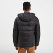 Doudoune doublée zippée à capuche noir homme
