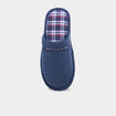 Chaussons mules semelle plate bleu marine homme
