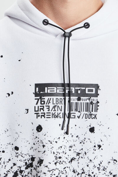 Sweat à capuche hoodie blanc homme