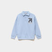 Sweat col polo manches longues bleu ciel gar&ccedil;on