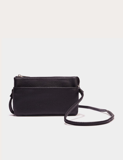 Sac en bandoulière zippé noir femme