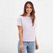 T-shirt col rond manches courtes coton violet clair femme