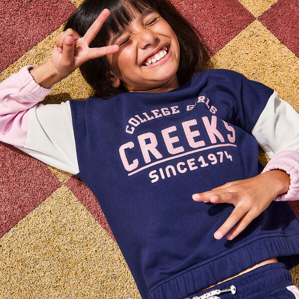 Ensemble jogging sweat pantalon Creeks bleu marine fille