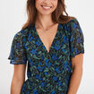 Robe col cache-coeur manches papillons vert femme