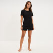 Ensemble pyjama short t-shirt coton noir femme