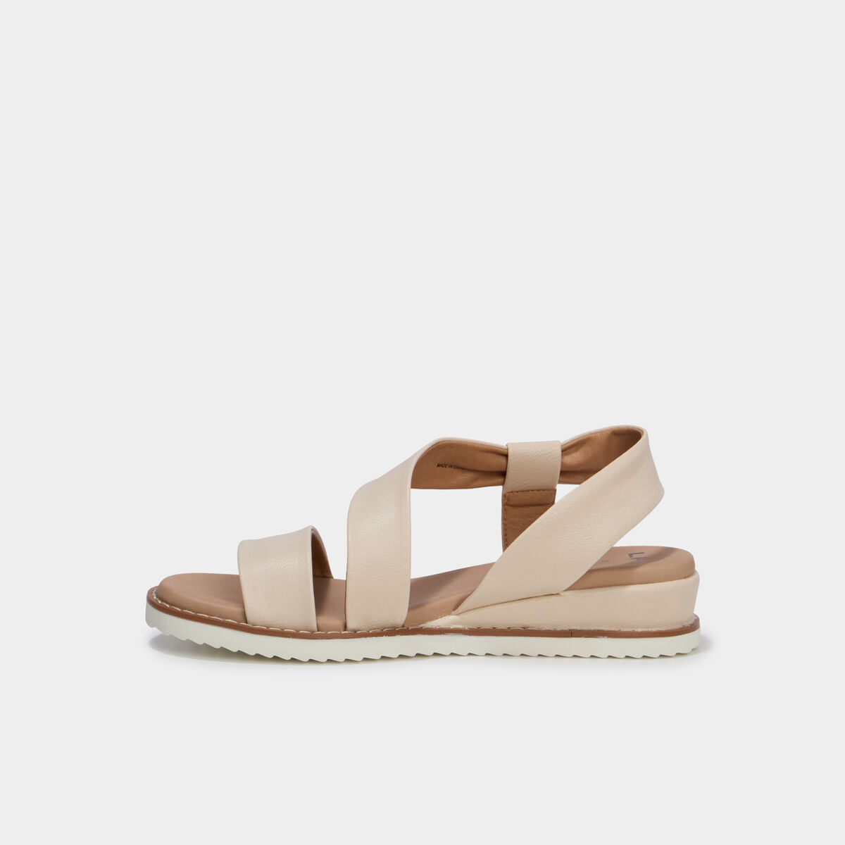 Sandales compens&eacute;es confortables blanc femme