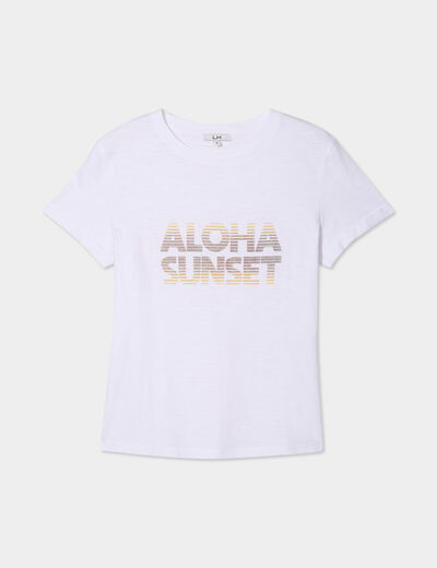 T-shirt manches courtes coton blanc femme
