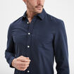 Chemise coton manches longues Creeks bleu marine homme