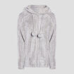 Veste de pyjama effet velours &agrave; capuche gris femme