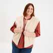 Veste sans manches sable femme grande taille