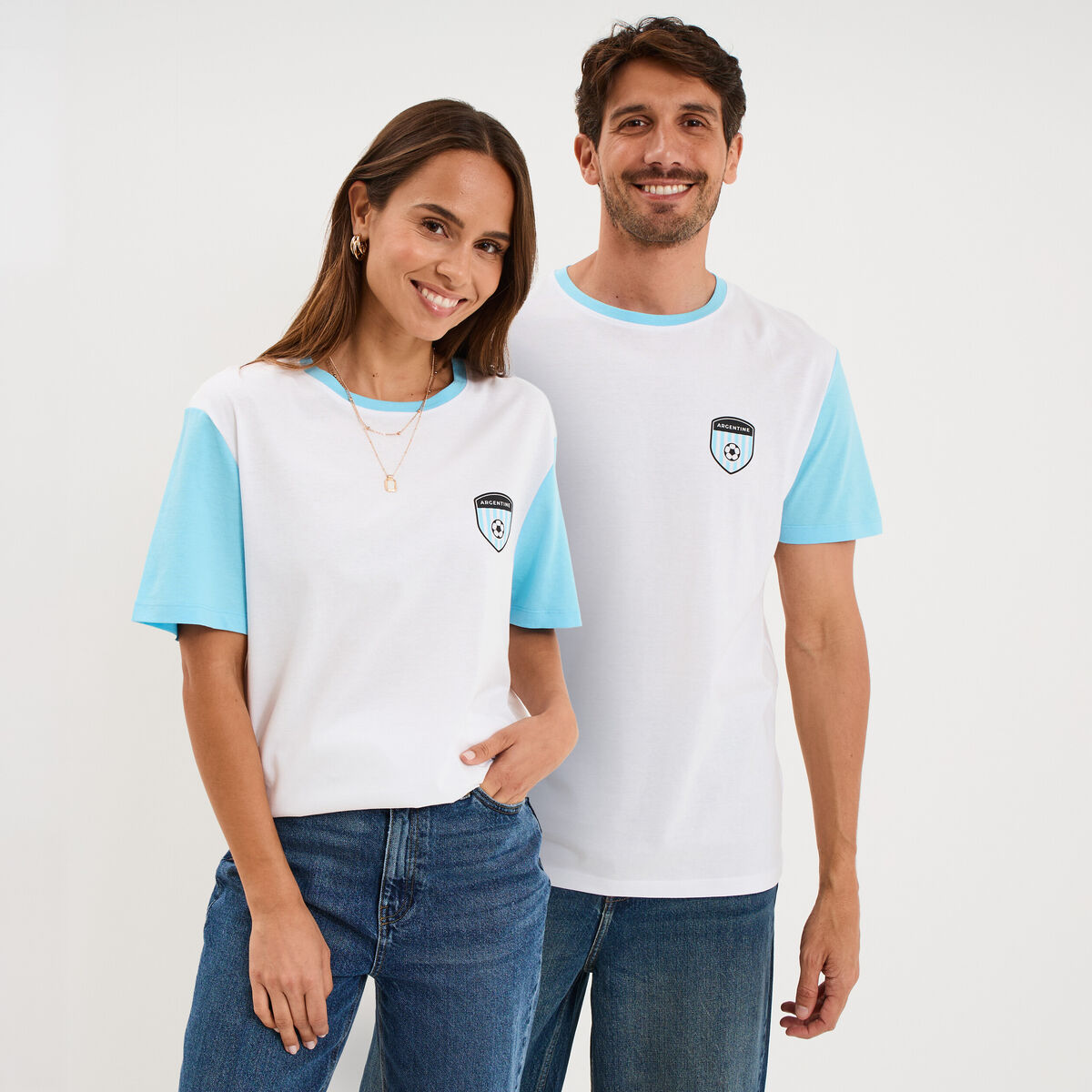 T-shirt maillot de football Argentine blanc mixte