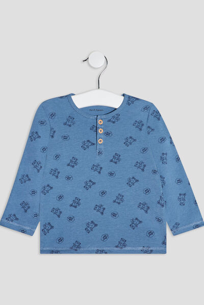 T-shirt manches longues bleu ciel bébé garçon