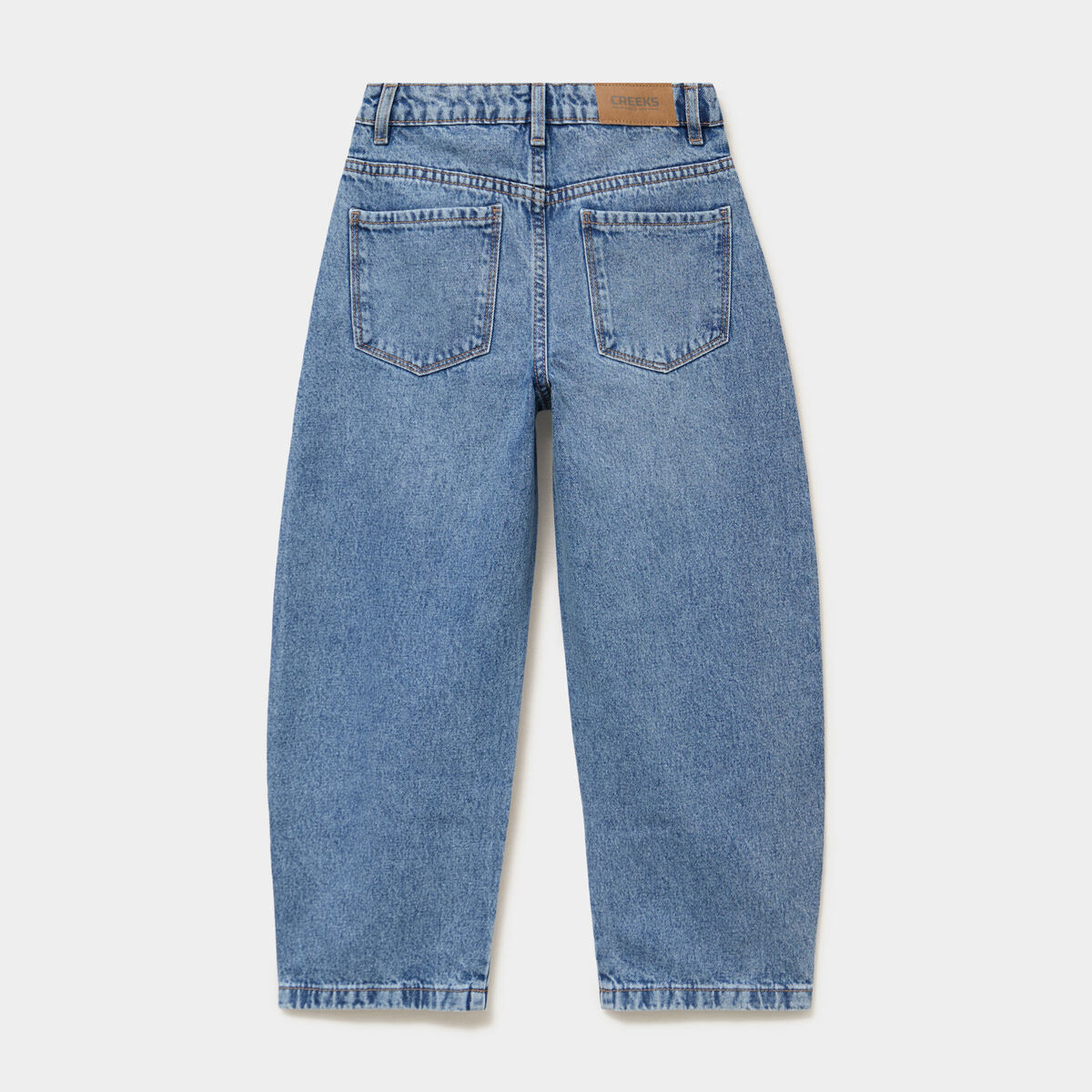 Jean barrel 5 poches coton denim double stone fille