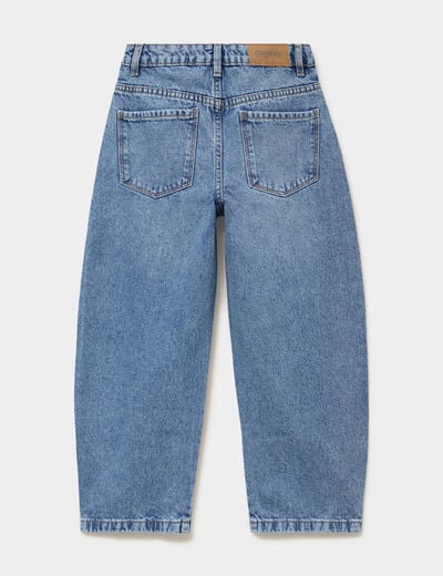 Jean barrel 5 poches coton denim double stone fille