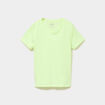 T-shirt col rond manches courtes jaune fluo fille